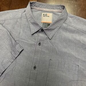 5.11 Tactical Shirt Mens‎ L Gray Button Short Sleeve Performance Hiking Shooting